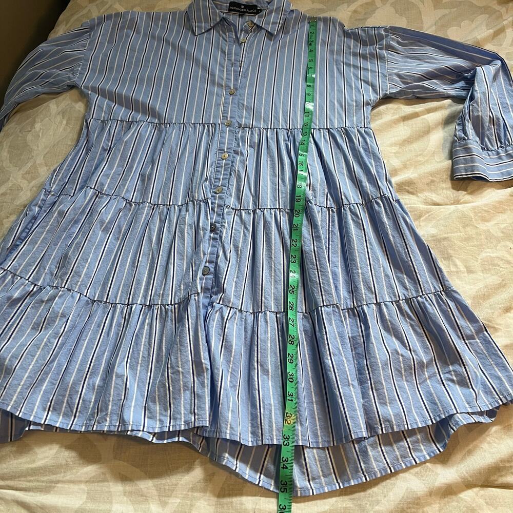 Tuckernuck Pomander Place Striped Shirtdress blue long sleeve women’s small - Picture 8 of 10